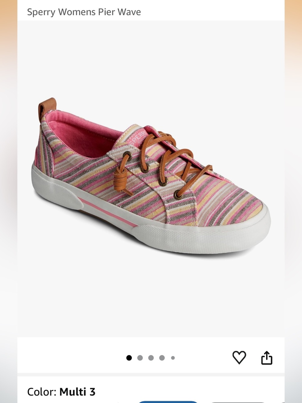 Sperry Pier Wave LTT Striped Multi Womens Sz 9.5M STS88559 As new, No Box.
